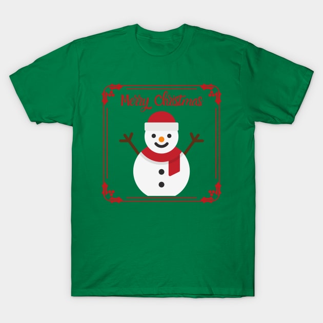 Merry Christmas Snowman T-Shirt by AChosenGeneration